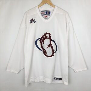 Vintage Rare CCM Colorado Avalanche Hockey Practice Jersey Yeti Foot Logo Mens L